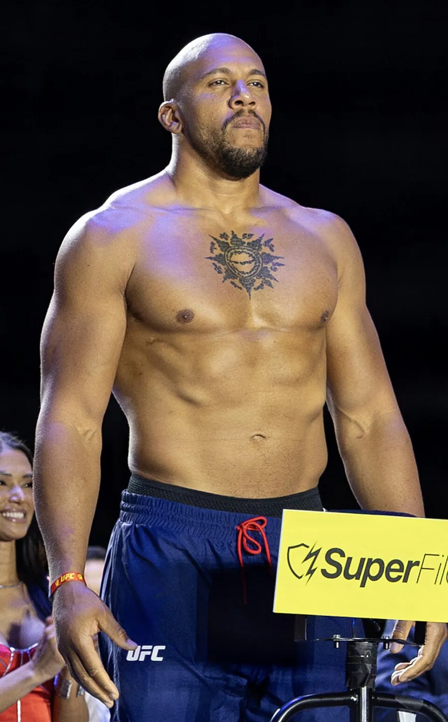 Ciryl Gane at the UFC Freedom 250 ceremonial weigh-in, 2026 Ciryl Gane at the UFC Freedom 250 ceremonial weigh-in, 2026